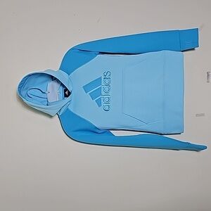 Adidas Hooded Climwarm Fleece Sweat Shirt Girls Size M pit-pit 16"